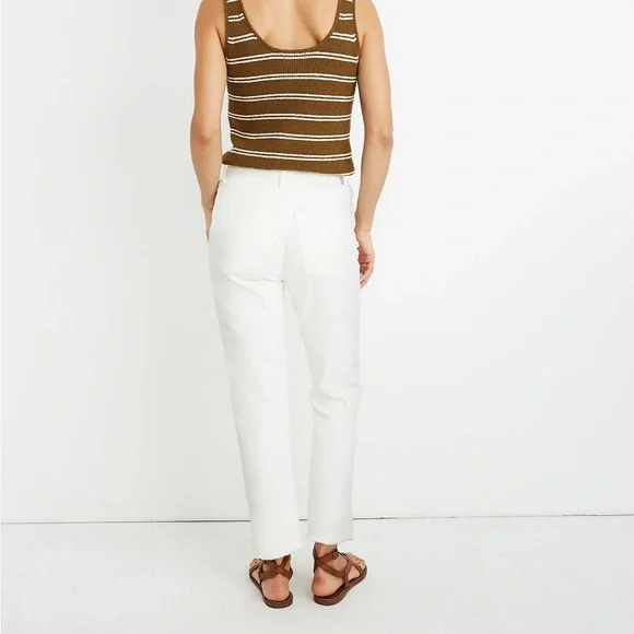 Madewell High-Rise Slim Boyjean in Tile White - Picture 9 of 9